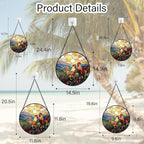 AMDERVEN Stained Glass Window Hanging, Countryside Scenery Chicken Sun Catcher for Door Home Decor Sunrise Suncatcher Christmas Mother's Day Birthday Gifts for Women Men Mom Nana 11.8 in