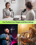 XLR Cables 15 Feet 2 Pack, Professional Gold-Plated Rean Connectors from Neutrik, Kevlar-Reinforced Nylon Braided Microphone Cable, Mic Cable, Durable Shielded and Balanced XLR Male to Female Cord