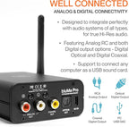 Auris Blume Pro HiFi Bluetooth 5.3 Music Receiver Long Range Bluetooth Adapter with Audiophile DAC, LDAC, aptX HD, OLED Display & Optical Coaxial AUX Output for Home Stereo, AV Receiver or Amplifier