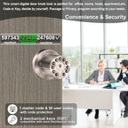 iulock Waterproof Electronic Door Knob with Keypad and Key, Auto Lock, Satin Nickel, 50 Codes, Easy to use and install for Office/Warehouse/Bedroom/Garage