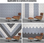 Sonicism 12 Pack X-Lined Acoustic Panels with Self-Adhesive, 12"X 12"X 0.4" Sound Proof Foam Panels, Decorative Soundproof Wall Panels, Sound Absorbing Tile for Home & Offices, Gray