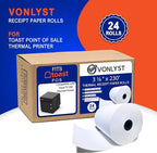 Thermal Printer Paper Roll for Toast TP200 Receipt Printer Point of Sale (24 rolls)