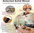 Gaizw 42 Inch Low Profile Ceiling Fans with Lights and Remote, Flush Mount Ceiling Fan with Lights, 3 Blades Solid Wood Walnut Hugger Easy Installation for Living Room, Bedroom, Farmhouse, Indoor