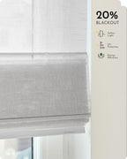 Graywind Smart Roman Shades 20% Blackout Compatible with Alexa Google Rechargeable Motorized Window Blinds Remote Control View Visible Plain Fold, Custom Size (Semi-Sheer Grey)