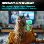 EZclicker TV Remote for Seniors, Extra Simple Big Button Remote (Green) Works with Major TV Brands, NOT for Streaming (2xAAA Batteries Not Included)
