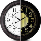 Koosome 18 Inch Lighted Wall Clock Outdoor Clocks with Smart Light Sensor Battery Operated Wall Clocks with Night Light, Waterproof Wall Clock for Patio, Garden, Porch, Living Room, Home, Office