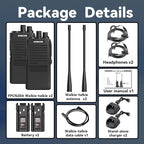 SAMCOM FPCN20A Walkie Talkies with Earpiece, Upgrade Portable UHF Two-Way Radios, VOX, Voice Playing, Rugged 2 Way Radios, 3000mAh Rechargeable for Aduls Church Construction Industrial, 2 Pcs