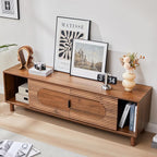 Bifins 63inch Wood TV Stand for Televisions up to 70 Inches,Mid Century Modern Entertainment Center TV Console Table with Storage and Shelf for Living Room Bedroom (Walnut)