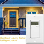 ENERLITES - HET01-C-W Programmable Digital Timer Switch for Lights, Fans, Motors, 7-Day18 ON/OFF Timer Settings, Single Pole, Neutral Wire Required, UL Listed, HET01-C, White