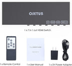 7 in 1 Out HDMI Switch 4K@60Hz with HDR, HDCP 2.2 & 3D and IR Remote Control for PS5, Xbox, Nintendo Switch, Apple TV, Roku, Fire Stick (Home/Office Use)
