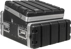 Sound Town Lightweight and Compact 4U ATA ABS Rack Case, with Slant Mixer Top, 21" Depth, 10U Top and 4U Side Spaces (STMR-A10X4U)
