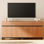 WAMPAT Modern TV Stand for TVs up to 70 inch, 2 in 1 Entertainment Center TV Console with Adjustable Shelves and Metal Base for Living Room,Bedroom, Mocha