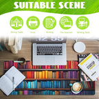 Eflxamz Large Gaming Mouse Pad for Desk,Bookshelves Full of Books Desk Mat,Colorful Books Desk Pad,Extended Big Computer Keyboard Mouse Pad with Non-Slip Base and Stitched Edge,31.5"x11.8"