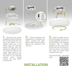 ASD LED 15" Round Flush Mount Ceiling Light Fixture, Low Profile Surface Lighting | 5CCT, Dimmable, Ultra-Thin, ETL Listed | 28W 2300LM 2700-6000K 100-277V | Kitchen, Bedroom, Hallway Lamp | White