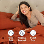 Full Size 4 Piece Sheet Set - Comfy Breathable & Cooling Bed Sheets Set - Hotel Luxury Bedding for Women, Men, Kids, Teens, Boys & Girls - Deep Pockets, Soft and Wrinkle Free - Oeko-Tex - Terracotta