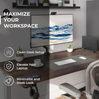 HumanCentric Vertical Laptop Stand for Desks in Matte Black, Upright Adjustable Holder to Dock Apple MacBook Stand, and Other Laptops to Organize Work & Home Office, Automatic Grip