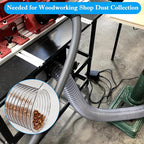 PVC Dust Collection Hose 6" x 10', Puncture Resistant 6 Inch Dust Collector Hose for Shop Vacuum,Woodworking Dust Collection Systems,Flexible Clear PVC Fume Debris Dust Hose Tube w/Carbon Steel Wire
