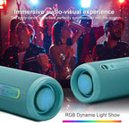 YOLOEMOT Bluetooth Speakers Wireless Loud Stereo Sound, Powerful Deep Bass, TWS Pairing, IPX7 Waterproof Dustproof,12H Playtime, Portable Speaker Bluetooth for Travel, Sport, Party, Biking (Teal)