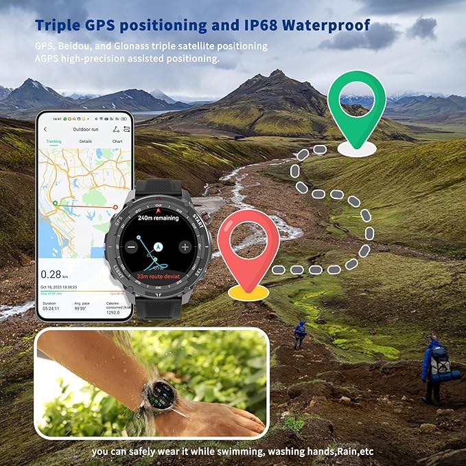Fitness Tracker Watch with Heart Rate Monitor Activity Tracker with Pedometer Smart Watch Sleep Monitor with Step Counter Calories Blood Oxygen Blood Pressure Monitor Make/Answer Call Health Tracker
