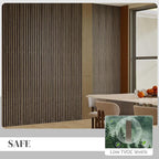 HOMCOM 4 Pack 3D Acoustic Panels, 95" x 8" Soundproof Wood Panels for Wall, Wood Slat Wall Paneling for Interior Ceiling, Office, Home Theater, Studio, Walnut