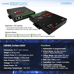 CANRIA K8MINI ARTNET+DMX Console LED Pixel Controller, for SPI-TTL LED Light, Online Offline, Addressable Programmable, 2G SD Card With 96 Program Modes and Offline Software.