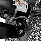 Global Industrial 30" Outdoor-Rated Oscillating Wall-Mount Fan, 2 Speed, 8,400 CFM, 3/10 HP, Black Powder Coat Finish, For Commercial & Industrial Use