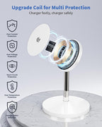 Magnetic Wireless Charger Stand, 25W Fast Mag Safe Charger [Qi2.2 Certified] iPhone Stand, 6FT Magnet Wireless Charging Station/Pad for iPhone 17 Air 17 Pro 17 Pro Max 16 15 14 13 12,AirPods Pro 2/3/4