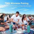 YOLOEMOT Bluetooth Speakers Wireless Loud Stereo Sound, Powerful Deep Bass, TWS Pairing, IPX7 Waterproof Dustproof,12H Playtime, Portable Speaker Bluetooth for Travel, Sport, Party, Biking (Teal)