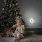 YESPOAK Merry Christmas Night Light,Dusk to Dawn Round Red Truck Gifts Night Lights Plug Into Wall for Home Indoor Staircase Kitchen Corridor