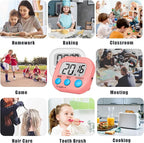 ZILLEEN Classroom Timer for Kids Teachers 2 Pack Digital Timers, White & Pink