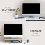 Anji Mountain Wooden Monitor Stand - Elegant Monitor Riser, Perfect Monitor Stand for Desk Organization, Durable Wood Construction monitor stands, Enhances Ergonomics and Workspace Efficiency,Natural