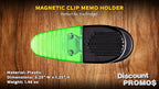 10 Magnetic Memo Holders Set - Large Clip, Plastic - TGreen