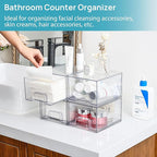 Vtopmart 10 Pack Clear Small Stackable Storage Drawers,Acrylic Bathroom Makeup Organizer,Plastic Storage Bins For Vanity, Undersink, Kitchen Cabinets, Pantry, Home Organization