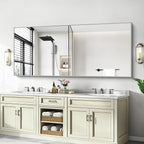 30x72inch Bathroom Mirror, Silver Rectangle Mirror with Thin Metal Frame, Large Rectangular Wall Mirror for Bathroom, Living Roomm, Hair Salon, Big Farmehouse Mirrors Hang Horizontal/Vertical