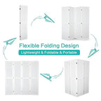 Babion 4 Panel Pegboard Display, Peg Board Room Divider Freestanding Folding Privacy Screens Pegboard Display Stand for Craft Shows (White)
