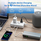 DOACE 800W Travel Adapter Voltage Converter, 220V to 110V Pure Sine Wave Step-Down Transformer for International Travel, 3 AC Outlets & 4 USB, Compatible with Phones, Hair Tools, Cameras & Laptops