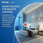 Shelly 1PM Gen3 | WiFi Smart Relay Switch with Power Metering, 1-Channel 16A | Home Automation | Compatible with Alexa & Google Home | iOS Android App | No Hub | Wireless Lighting Control