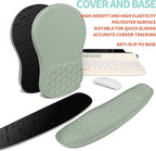KUOSGM 2-in-1 Ergonomic Set, Wave Rise Keyboard Wrist Rest and Massage Bulge Slope Mouse Pad Wrist Support, Cushion Memory Foam Integrated to Relieve Wrist Pain, Light Green