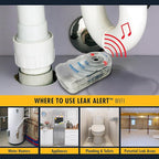 Zircon Leak Alert Wifi - Smart Electronic Water Detector Alarm with Email, Audio & Visual Alerts - Battery Included,White