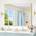 40x48inch Gold Bathroom Mirror, Silver Rectangle Mirror with Frame, Large Rectangular Wall Mirrors for Bathroom, Living Room, Hair Salon, Big Farmhouse Mirror Hang Horizontal/Vertical