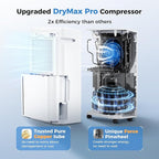 6,500 Sq Ft Smart Home Dehumidifier with Drain Hose, 1.45 Gallons Water Tank, 24 Hr Timer, 60 Pints, High Efficiency Compressor for Large Rooms,Basements, Bathrooms and Bedrooms