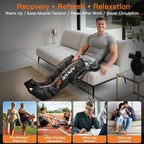 Air Compression Leg Recovery Boots : Dual-Power Sequential Compression System Device with Smart Pressure Sensor - 6 Modes & 14 Positions Foot and Leg Massage for Athletes & Gym (Small)