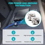 NuIth 2PCS 3 Way Zine-Alloy Power Distribution Block, 0/2/4 Gauge in 4/8 Gauge Out Auto Car Audio Distribution Connecting Block, 3 Way Ground Distribution Block for Audio Amplifier Splitter