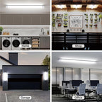ONIDEK Under Cabinet Lights with Plug. 3000K-6500K Dimming and Color. with Wireless Control Panel and Remote Control.15W 1500LM for Garage, Kitchen, Bathroom, Closet, Office (16 inch-2pcs)