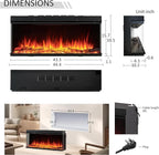 LegendFlame 43" W Smart Build in Electric Fireplace Insert, 1-2-3 Sided View, Heater 750W/1500W, Multi Colors of Flame & Fuel Bed, Alexa Enabled