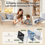 bonoch Upgrade Extended 12-Hour Battery Life 16 in 1 Air Quality Monitor Indoor with 7" Display, Professional Air Quality Meter for CO2, TVOC, PM2.5, PM1.0, PM10, HCHO, Temperature Humidity AQI & Time
