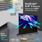 Elite Screens ezCinema Tab-Tension CLR 5, 103-inch Portable Floor-Rising UST Projector Screen, 16:9 ALR Ceiling Light Rejecting Tab-Tension Scissor-Backed Manual Pull-Up+Carry Bag, Black- FT103UH-CLR5