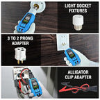 INSTRODOTS Circuit Breaker Finder Tool with Accessories, 90-135V AC Digital Breaker Finder with Integrated GFCI Outlet Tester, Circuit Tracer with Buzzer Alarm & Color Display, Includes Carrying Case