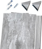 Palisade 78in x 36in x 36in Waterproof Vinyl Corner Shower Surround Kit with Accessories in Urban Slope