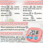 ZILLEEN Classroom Timer for Kids Teachers 2 Pack Digital Timers, Pink